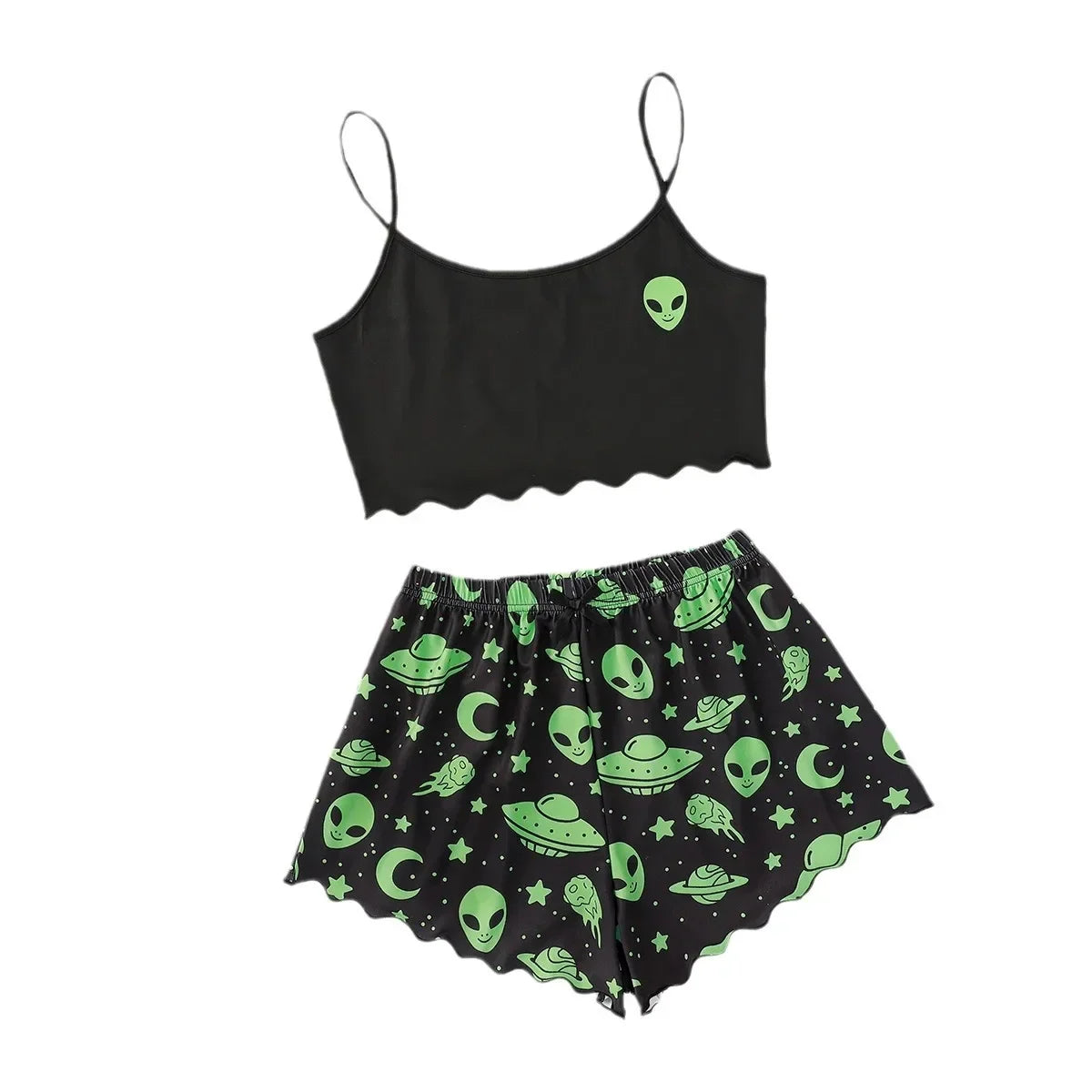 Glowing the dark Alien Print Summer Pajama
